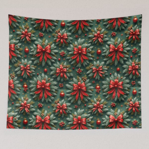 Item preview, Christmas tree branches with red bows designed and sold by BDLdesigns.