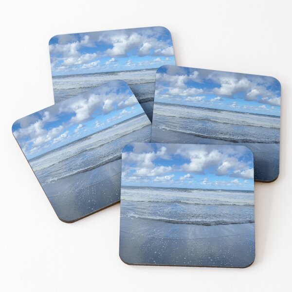 Item preview, Panoramic Beach with Clouds Reflected on Shore designed and sold by TrisaThyme.
