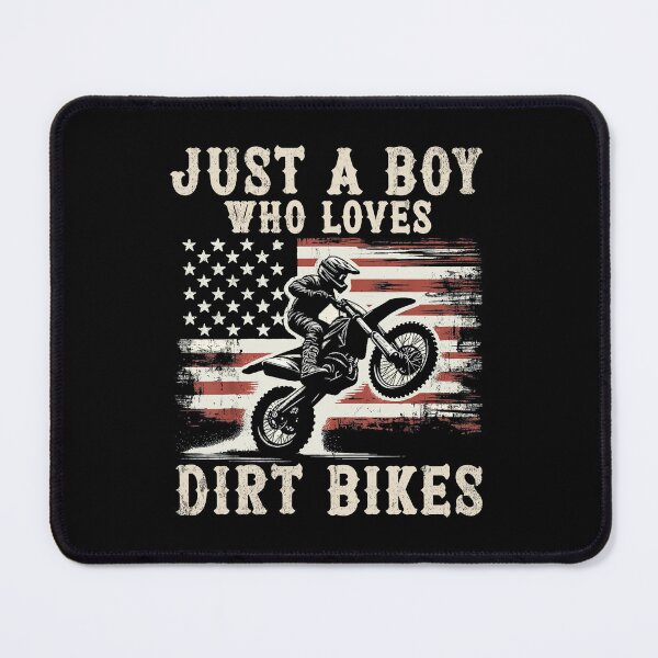 Item preview, Just a Boy Who Loves Dirt Bikes - Motocross Stunt USA Flag Design designed and sold by LashondaGreen89.