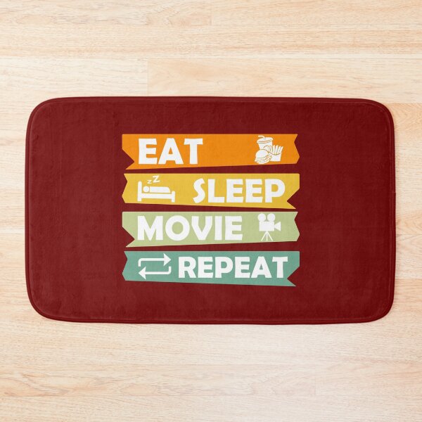 Item preview, Eat Sleep Movie Repeat, Funny Movie Quote, Movie Lover designed and sold by DesignHouse07.