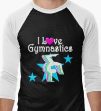 BLUE STAR I LOVE GYMNASTICS Men's Baseball ¾ T-Shirt