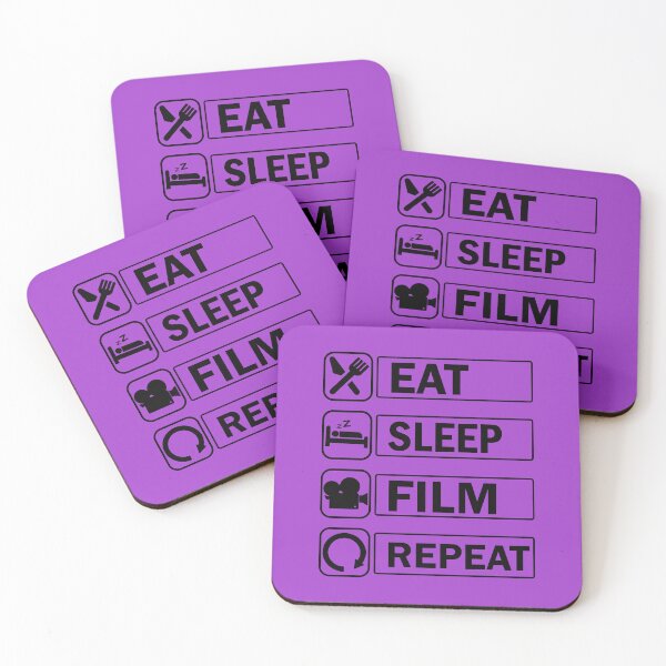 Item preview,  Eat Sleep Film Repeat, Funny Film Quote, Film Buff, Movie Buff Gift Idea designed and sold by DesignHouse07.