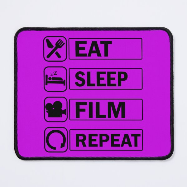 Item preview,  Eat Sleep Film Repeat, Funny Film Quote, Film Buff, Movie Buff Gift Idea designed and sold by DesignHouse07.