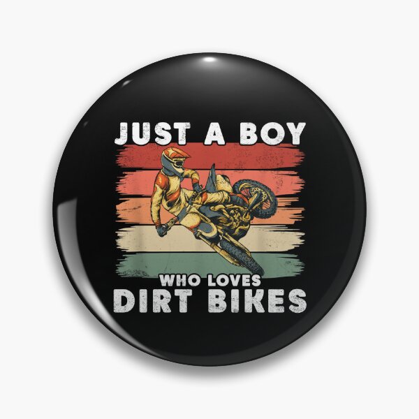 Item preview, Just a Boy Who Loves Dirt Bikes - Motocross Stunt with Retro Stripes designed and sold by LashondaGreen89.