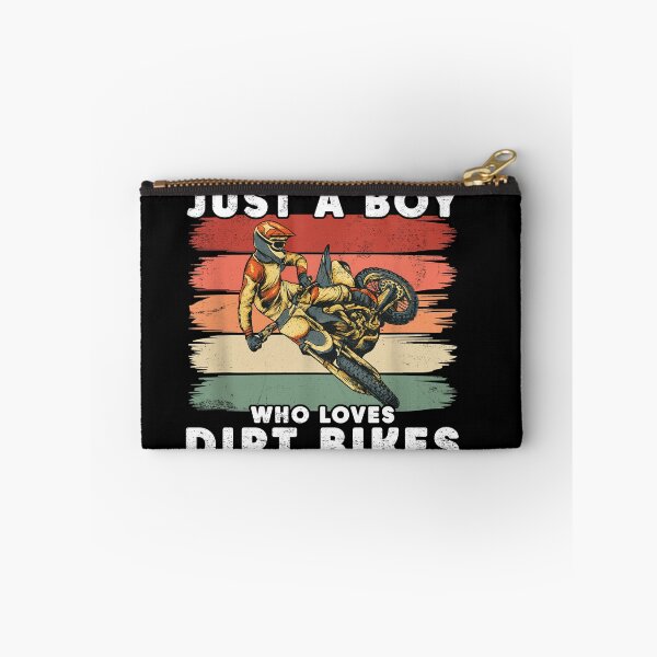Item preview, Just a Boy Who Loves Dirt Bikes - Motocross Stunt with Retro Stripes designed and sold by LashondaGreen89.