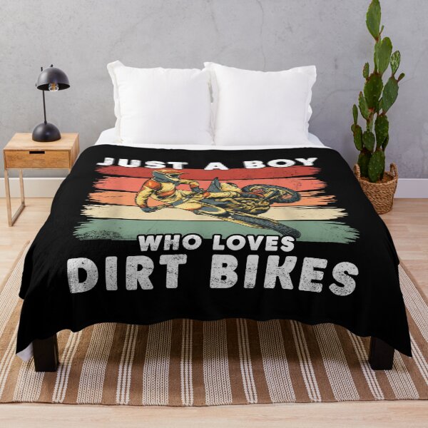Item preview, Just a Boy Who Loves Dirt Bikes - Motocross Stunt with Retro Stripes designed and sold by LashondaGreen89.