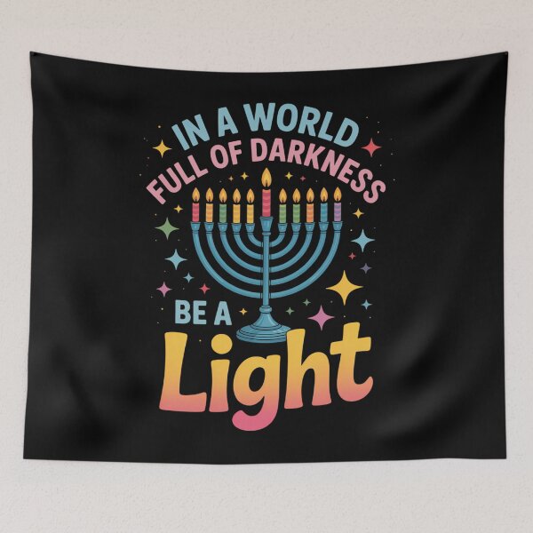 Item preview, In A World Full Of Darkness Be A Light Happy Hanukkah designed and sold by PunkNation-Arts.