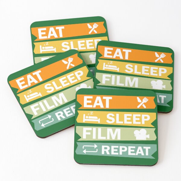 Item preview, Eat Sleep Film Repeat, Funny Film Quote, Film Buff, Movie Buff Gift Idea designed and sold by DesignHouse07.