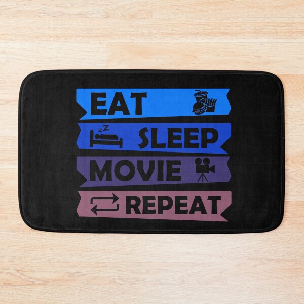 Item preview, Eat Sleep Movie Repeat, Funny Movie Quote, Film Buff, Movie Buff Gift Idea designed and sold by DesignHouse07.