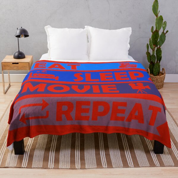 Item preview, Eat Sleep Movie Repeat, Funny Movie Quote, Film Buff, Movie Buff Gift Idea designed and sold by DesignHouse07.