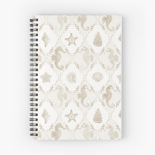 Item preview, Seahorse and Seashell Diamond Pattern in Sandy Beige Coastal Watercolor designed and sold by KConfetti.
