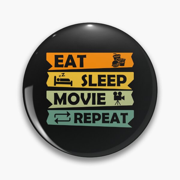 Item preview,  Eat Sleep Movie Repeat, Funny Movie Quote, Film Buff, Movie Buff Gift Idea designed and sold by DesignHouse07.