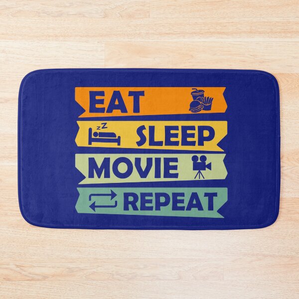 Item preview,  Eat Sleep Movie Repeat, Funny Movie Quote, Film Buff, Movie Buff Gift Idea designed and sold by DesignHouse07.