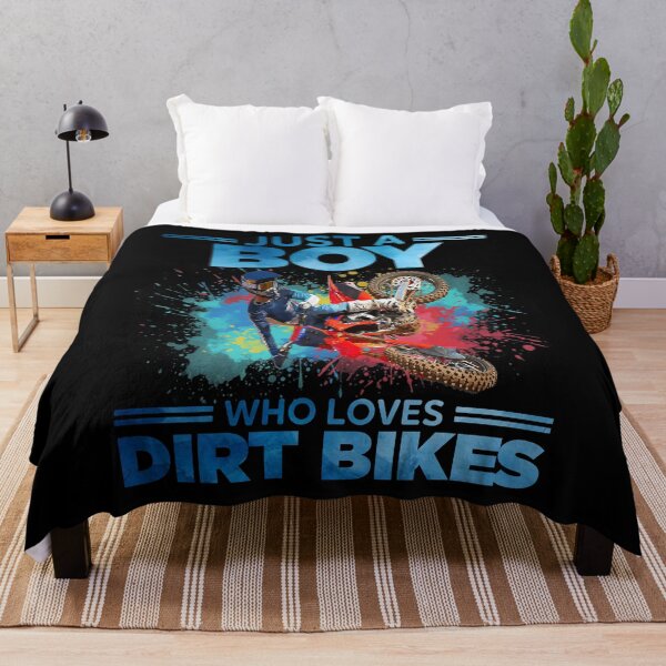 Item preview, Just a Boy Who Loves Dirt Bikes - Motocross Rider with Splash of Color designed and sold by LashondaGreen89.