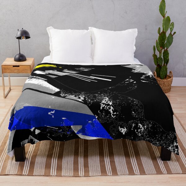 Item preview, Blue, black and yellow digital abstract design designed and sold by ZebEddy.