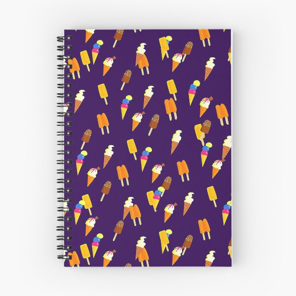 Item preview, Ice cream cornets and ice lollies on a dark purple background. designed and sold by claireseyeview.