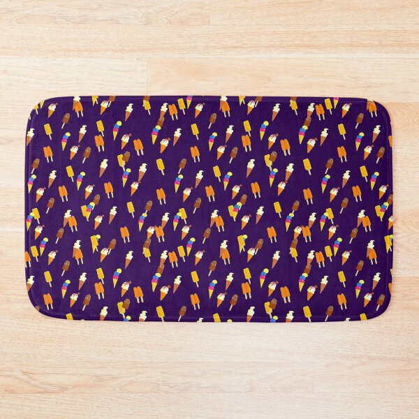 Item preview, Ice cream cornets and ice lollies on a dark purple background. designed and sold by claireseyeview.
