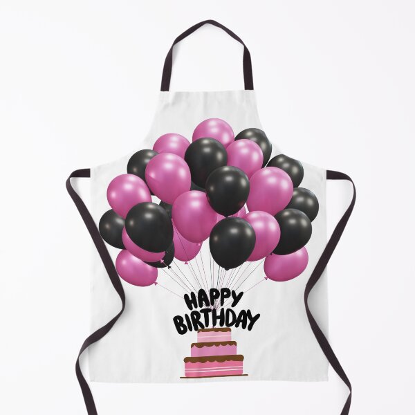 Item preview, Chic Pink and Black Birthday Bash Design - Trendy Happy Birthday Cake & Balloons Art designed and sold by VibranPalette.