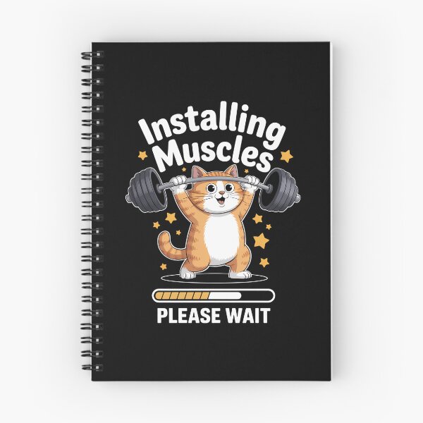 Item preview, Installing Muscles Please Wait Cat Weightlifting designed and sold by PunkNation-Arts.