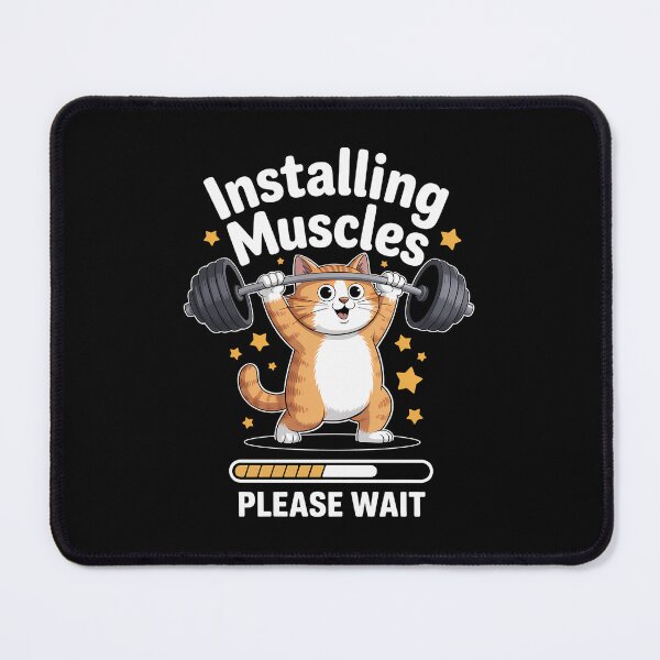 Item preview, Installing Muscles Please Wait Cat Weightlifting designed and sold by PunkNation-Arts.