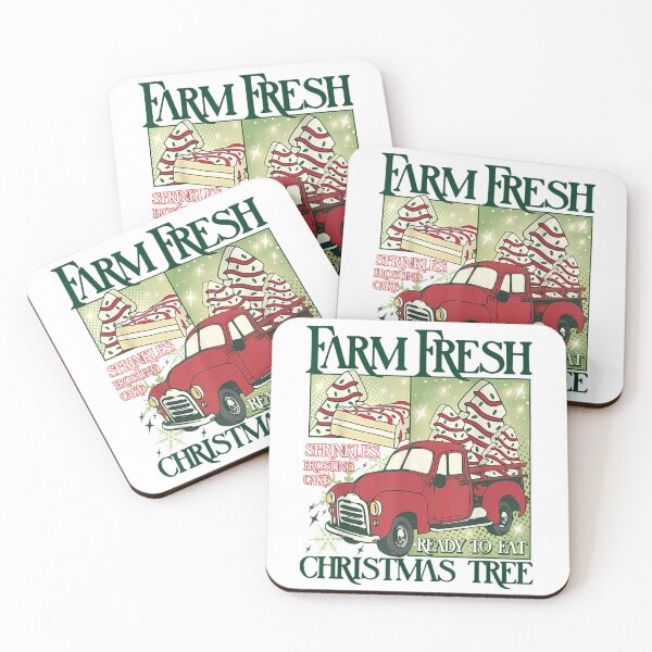 Item preview, Farm Fresh Christmas Tree Cake Funny Red Truck Holiday Baking Art designed and sold by JolinChinn.