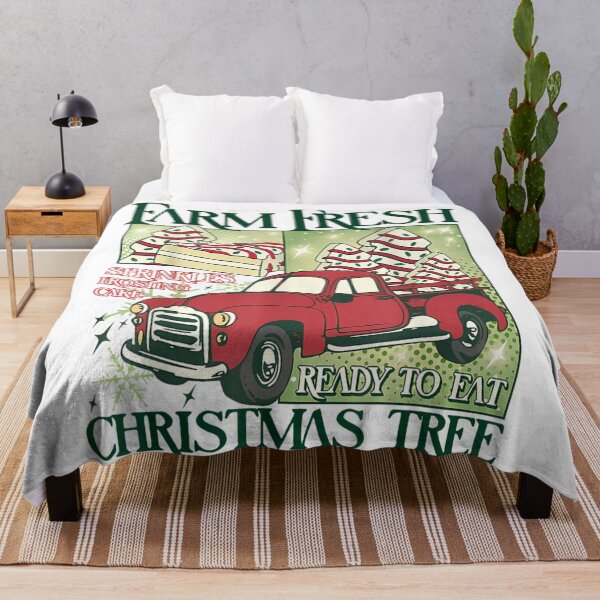 Item preview, Farm Fresh Christmas Tree Cake Funny Red Truck Holiday Baking Art designed and sold by JolinChinn.