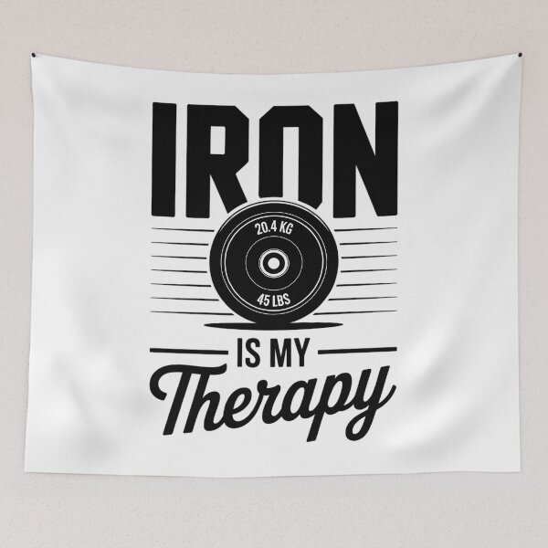 Item preview, Iron Is My Therapy Gym Weightlifting Fitness Workout designed and sold by PunkNation-Arts.