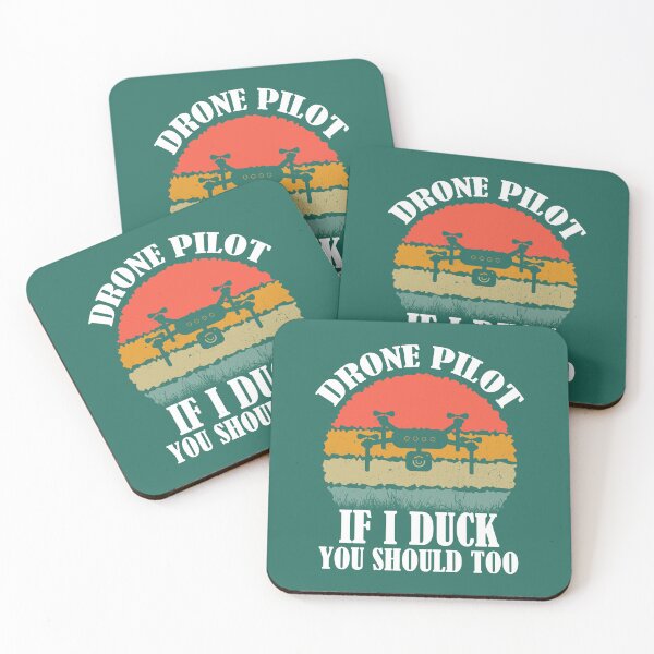 Item preview, Drone Pilot If I Duck You Should Too. Funny Drone Quote With Retro Sunset designed and sold by DesignHouse07.