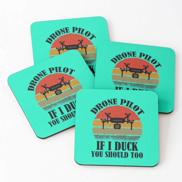 Item preview, Drone Pilot If I Duck You Should Too. Funny Drone Quote With Retro Sunset designed and sold by DesignHouse07.