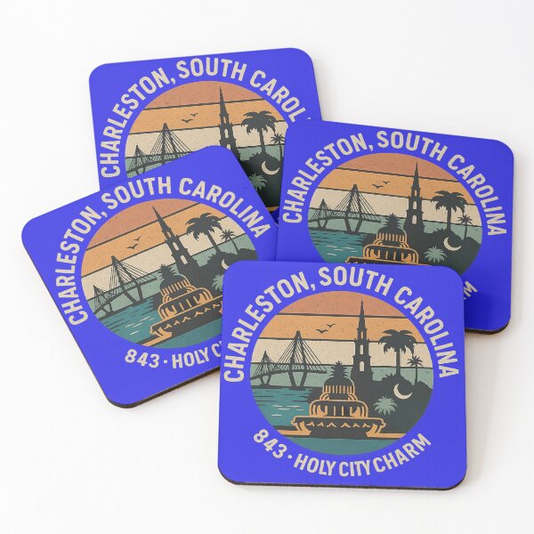 Item preview, Charleston, South Carolina – 843 Holy City Charm Retro Skyline designed and sold by Laughprints.