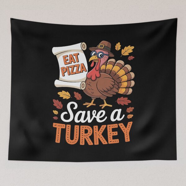 Item preview, Thanksgiving Save Turkey Eat Pizza Funny Fall Men Kids Women designed and sold by VladoZork.