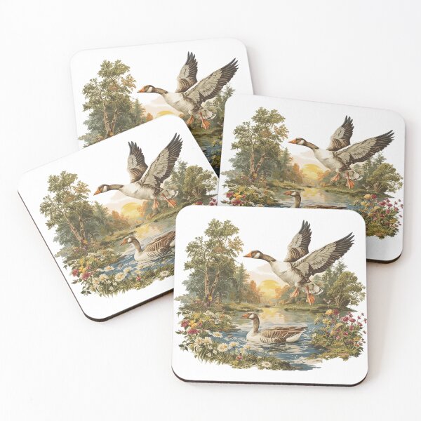 Item preview,  Retro Geese Summer Scene 90s Goose Wildflower Pond Nature Birding designed and sold by Sapocheart.
