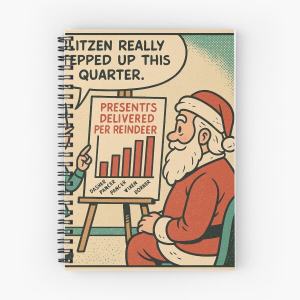 Item preview, Cozy Christmas Humor – Reindeer Performance Review – Gift for Manager – Retro Comics • Vintage Halftone designed and sold by JacobKAurumhead.