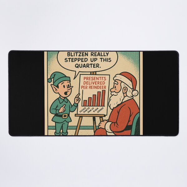 Item preview, Cozy Christmas Humor – Reindeer Performance Review – Gift for Manager – Retro Comics • Vintage Halftone designed and sold by JacobKAurumhead.