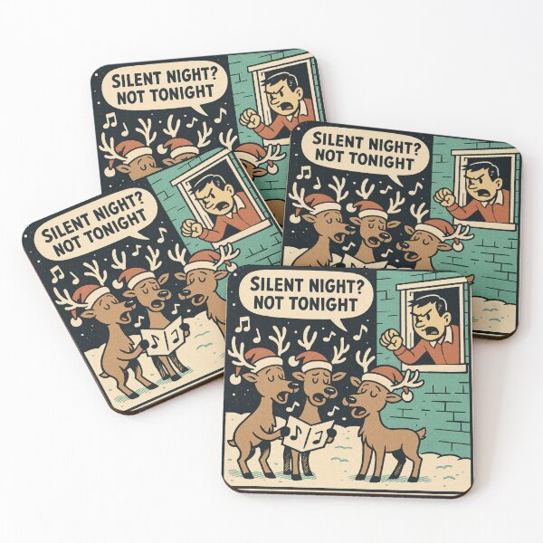 Item preview, Cozy Christmas Humor – Loud Caroling Reindeer – Gift for Neighbor – Retro Comics • Vintage Halftone designed and sold by JacobKAurumhead.