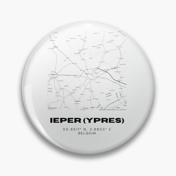 Item preview, Ieper (Ypres) Belgium Map | Minimalist Modern Black and White City Map designed and sold by RM-Journey.