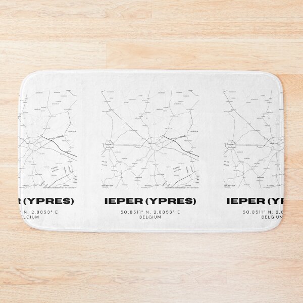 Item preview, Ieper (Ypres) Belgium Map | Minimalist Modern Black and White City Map designed and sold by RM-Journey.