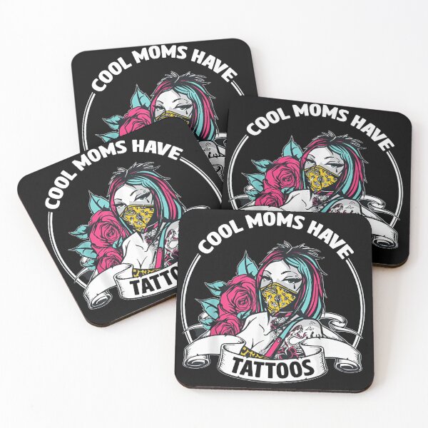 Item preview, Cool Moms Have Tattoos | Tattooed Mom with Rose & Mask | Trendy Gift for Moms designed and sold by LarryMBrown.