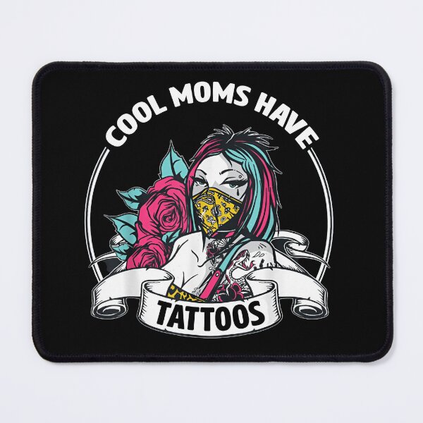 Item preview, Cool Moms Have Tattoos | Tattooed Mom with Rose & Mask | Trendy Gift for Moms designed and sold by LarryMBrown.