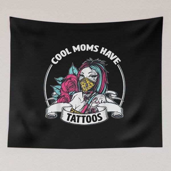 Item preview, Cool Moms Have Tattoos | Tattooed Mom with Rose & Mask | Trendy Gift for Moms designed and sold by LarryMBrown.