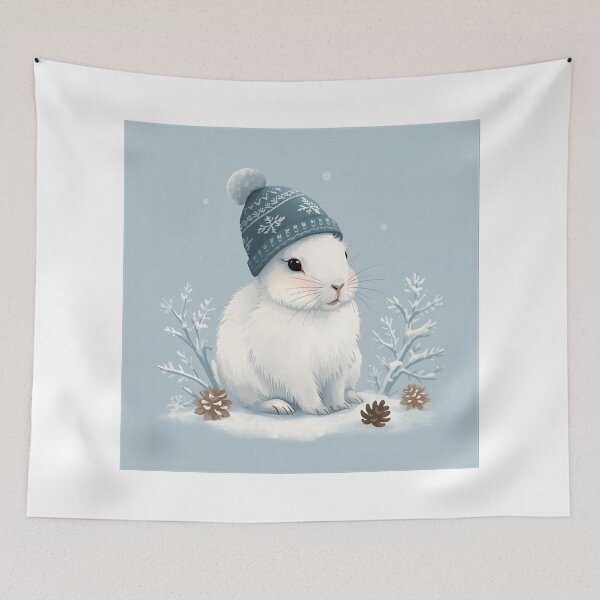 Item preview, Arctic Bunny with Snowflake Hat designed and sold by PetJoyPrintsCO.