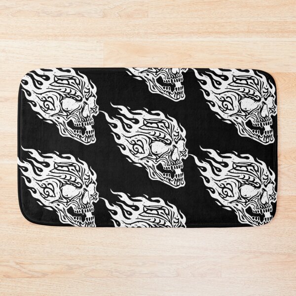 Item preview, Flaming Skull Tattoo Art Design White 3/4 designed and sold by Skulls & Calaveras.