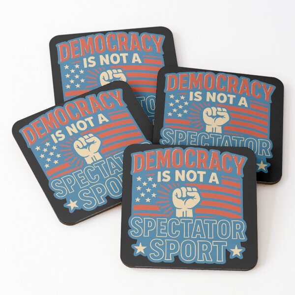 Item preview, Democracy Is Not A Spectator Sport – USA Flag Fist Graphic designed and sold by ModdiesColors.