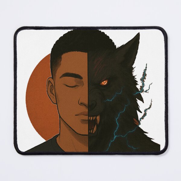 Item preview, Calming the Beast – Half Human, Half Werewolf Design designed and sold by Keios Cool Apparel.