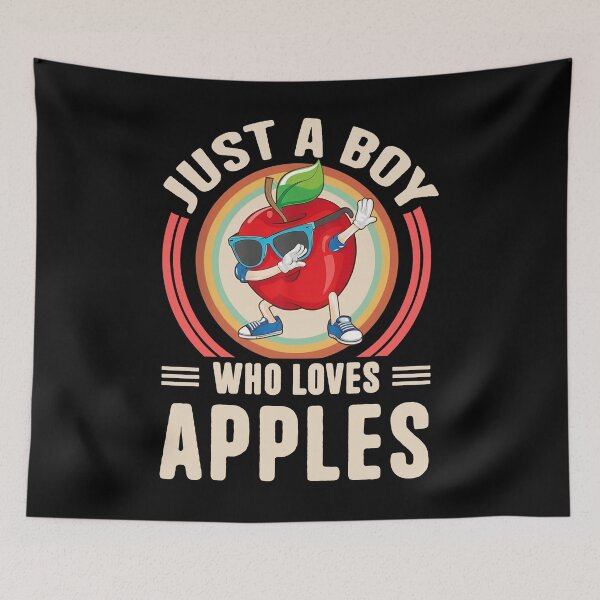 Item preview, Just a Boy Who Loves Apples - Fun Apple Character Design T-Shirt, Stickers & More! designed and sold by LarryMBrown.