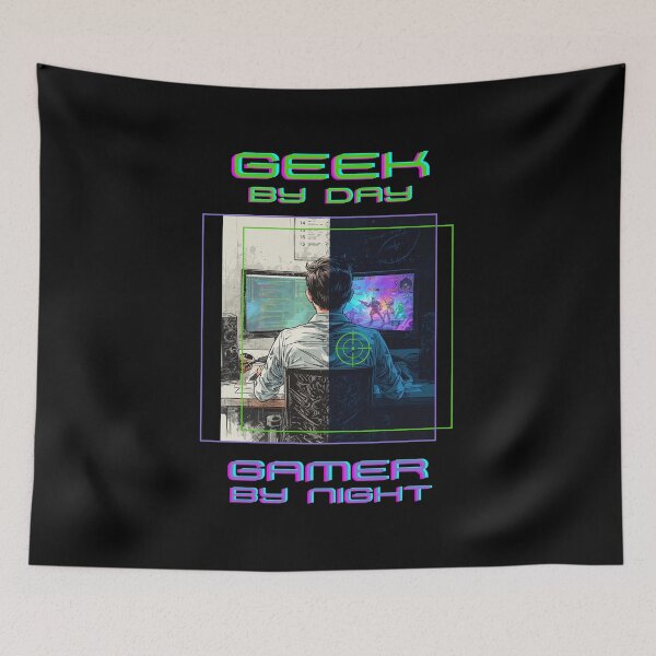 Item preview, Geek by day gamer by night designed and sold by FatBirdie.
