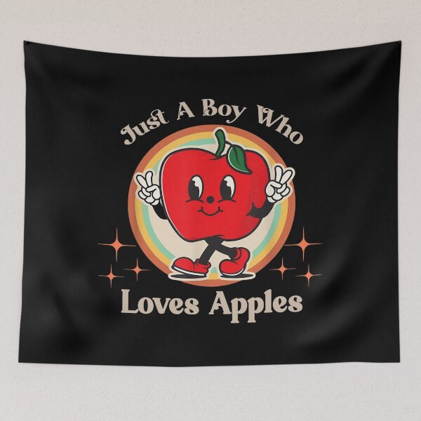 Item preview, Just A Boy Who Loves Apples - Retro Cute Apple Character T-Shirt, Stickers & More!  designed and sold by LarryMBrown.