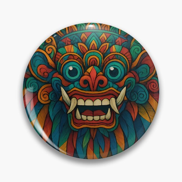 Item preview, Balinese Mythical Guardian Mask – Rainbow Spirit of Protection designed and sold by Aumho13.
