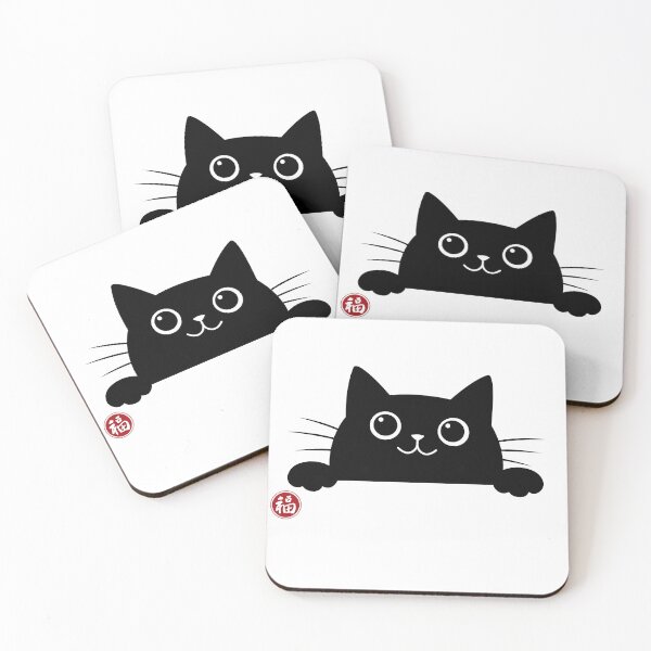 Item preview, Peeking "Fuku" Black Cat: Your Japanese Luck designed and sold by Naturich.