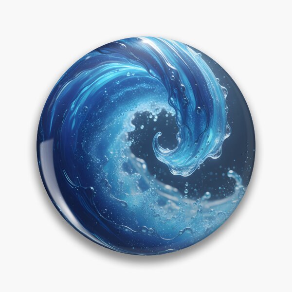 Item preview, Stylized powerful ocean wave of clear blue liquid designed and sold by homydesign.